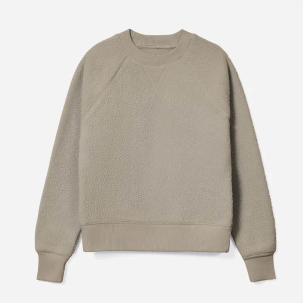 Everlane The ReNew Fleece Ragland Sweatshirt XL Sandstone - Picture 5 of 11